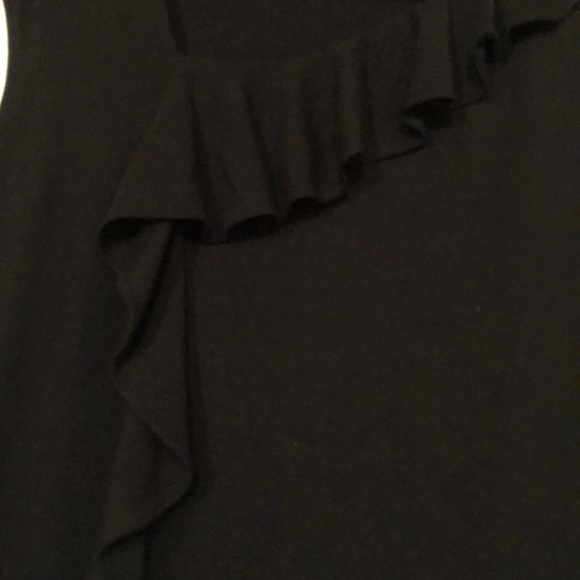 NWOT Black Jersey Dress Top with Cascading Detail - Picture 3 of 5